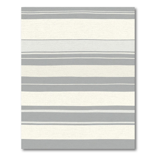Serene Cream Gray Wide Stripe Rug