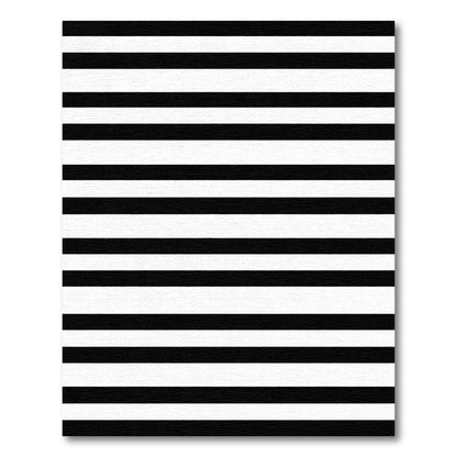 Graphic Black White Linear Bands Rug