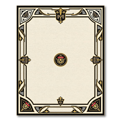 Gold Black Shield Frame Rug
