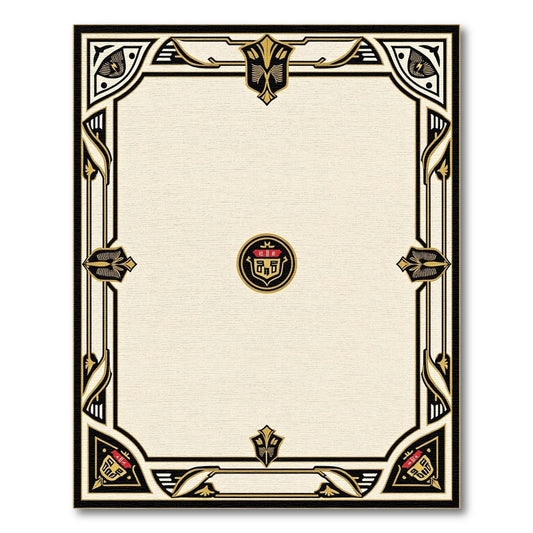 Gold Black Shield Frame Rug