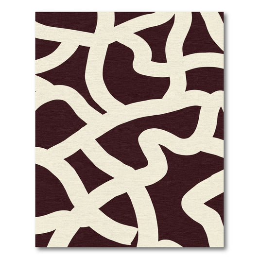 Crimson White Organic Flow Rug