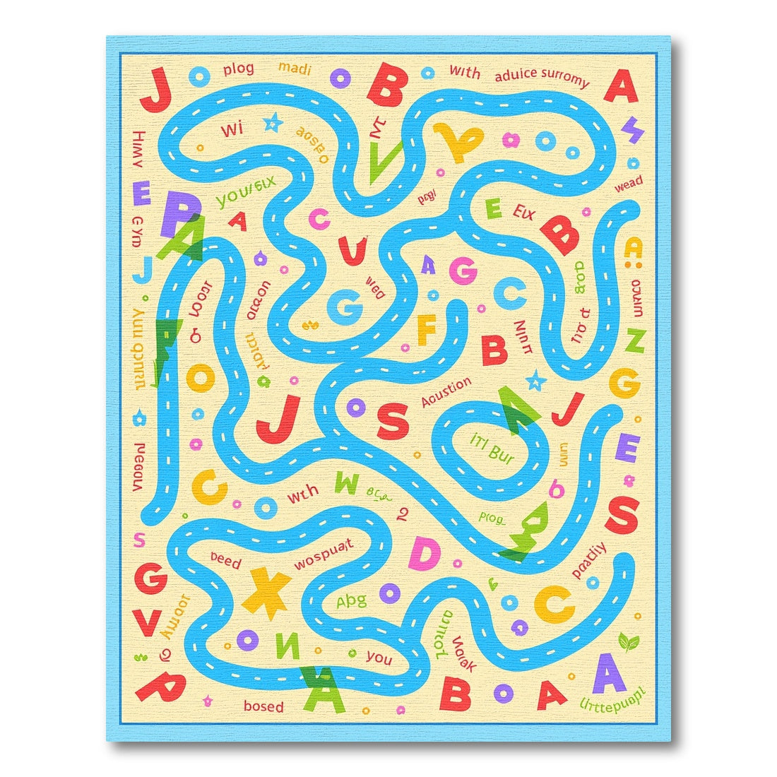 Playful Alphabet Road Maze Rug