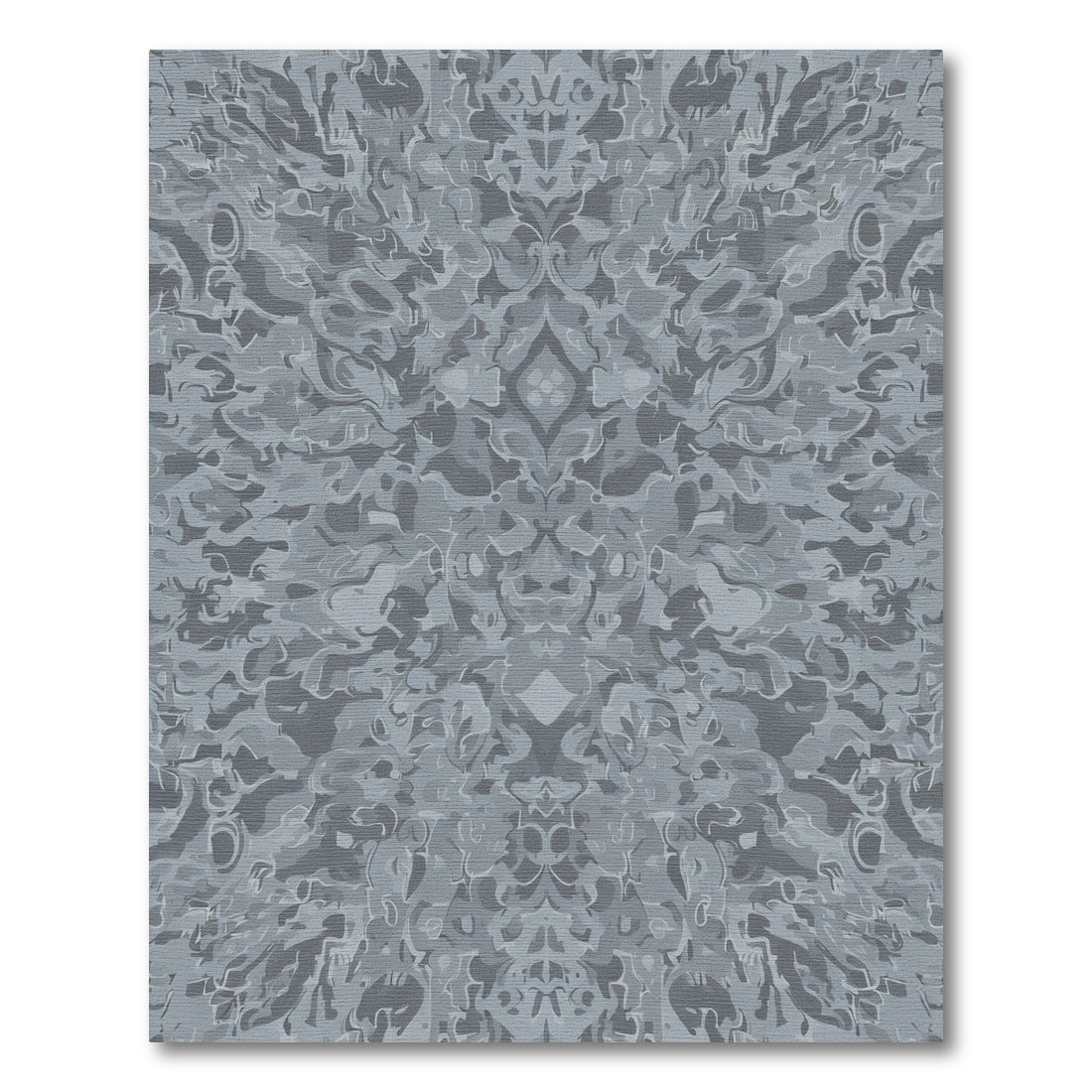 Gray Abstract Rococo Swirl Rug