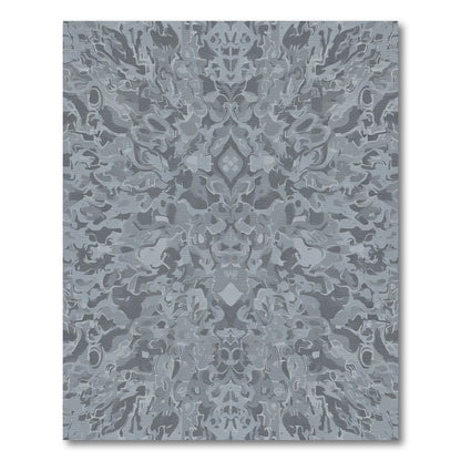Gray Abstract Rococo Swirl Rug
