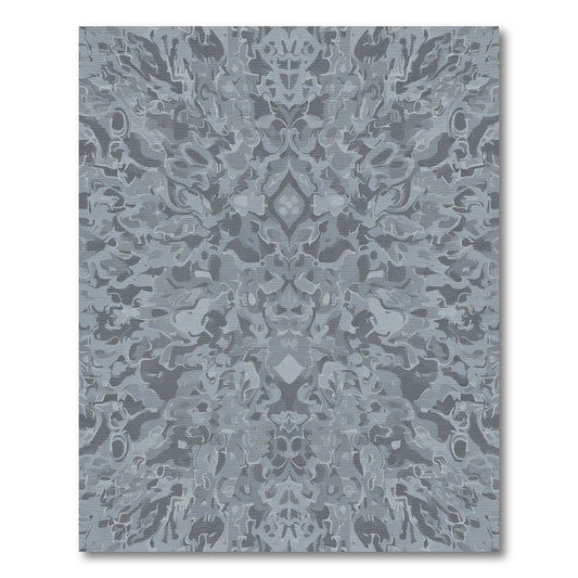 Gray Abstract Rococo Swirl Rug