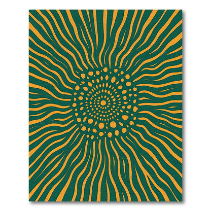 Emerald Teal Sunburst Swirl Rug