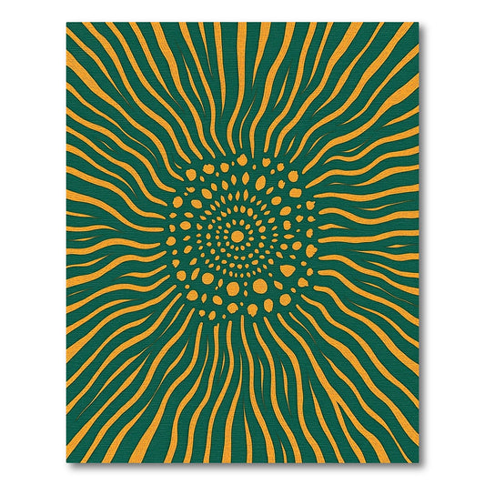Emerald Teal Sunburst Swirl Rug