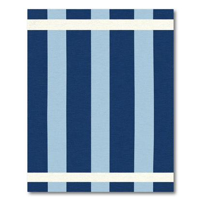 Navy Cream Classic Stripe Rug