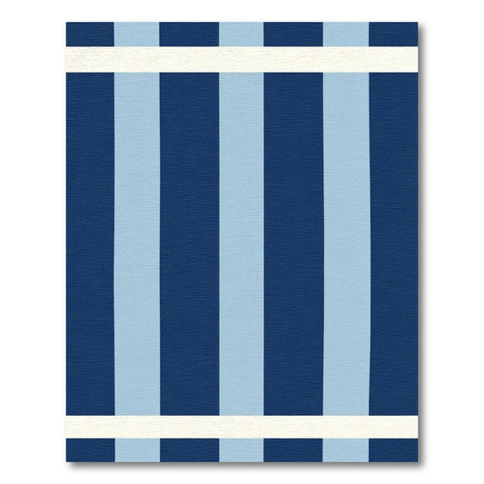 Navy Cream Classic Stripe Rug