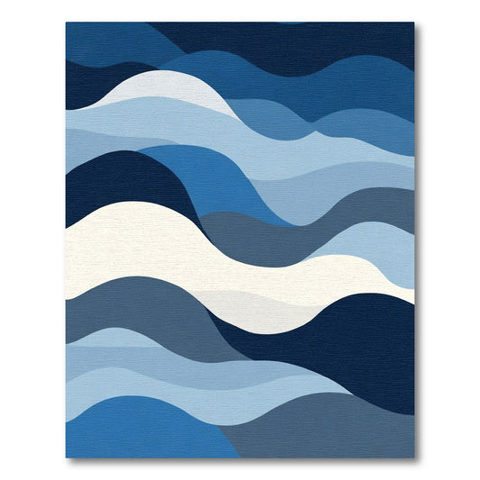 Azure Gradient Wave Abstract Rug