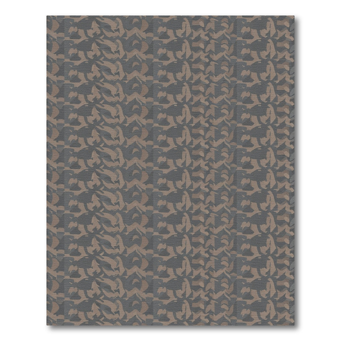 Earthy Camouflage Squares Inlay Rug