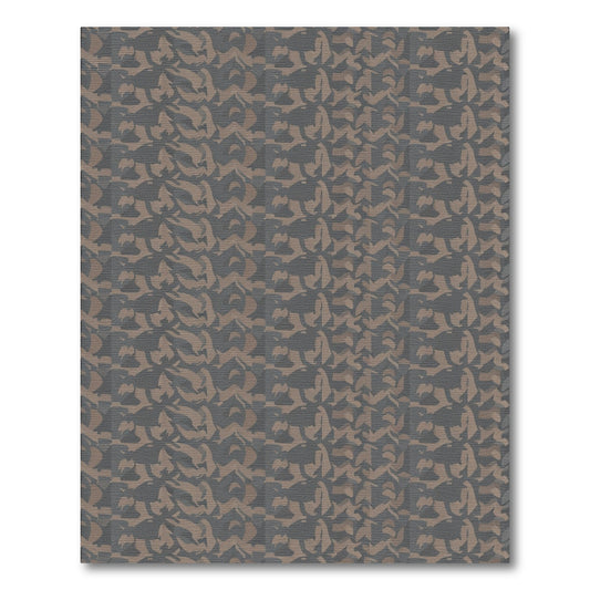Earthy Camouflage Squares Inlay Rug