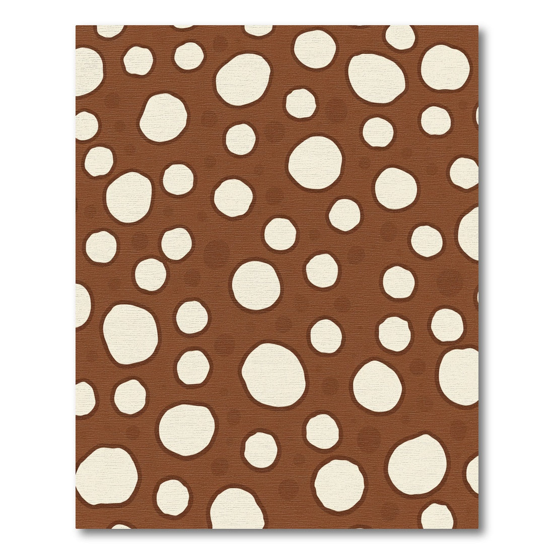Brown And Cream Polka Dot Circles Rug