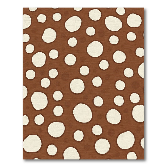 Brown And Cream Polka Dot Circles Rug