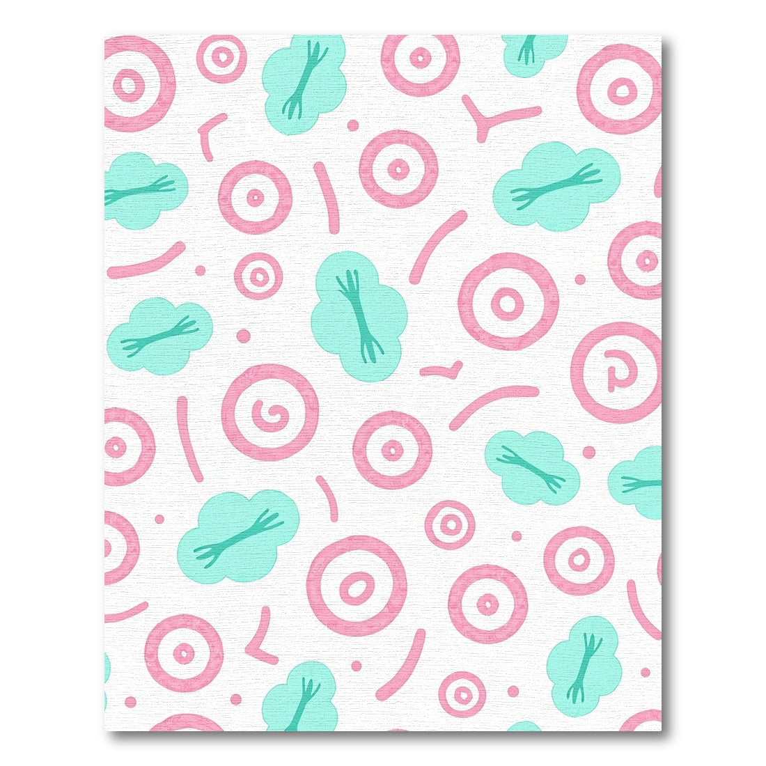 Whimsical Pink Blue Cloud Dot Rug
