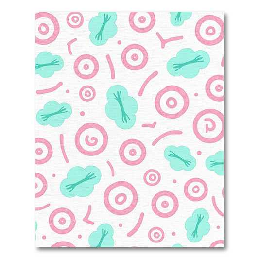 Whimsical Pink Blue Cloud Dot Rug