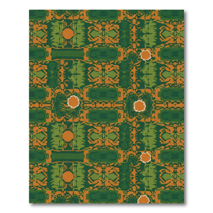 Emerald Orange Organic Geometric Rug