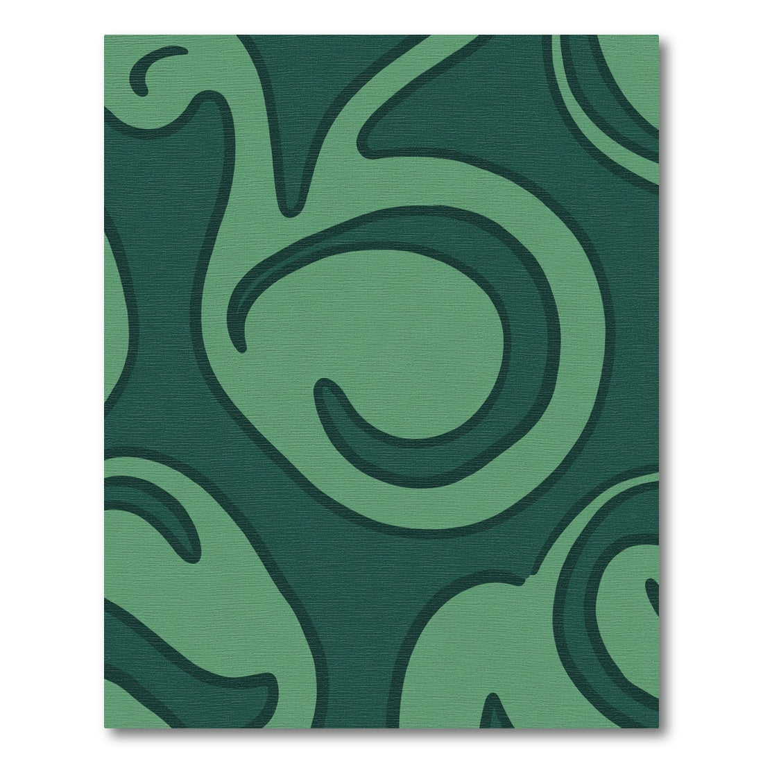Dark Green And Emerald Swirl Serpentine Rug