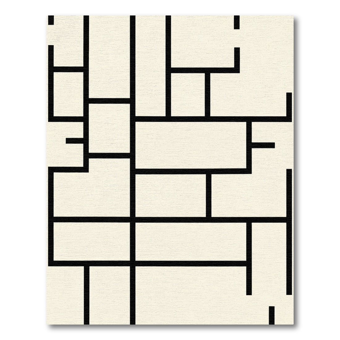 Minimalist Black White Geometric Layout Rug