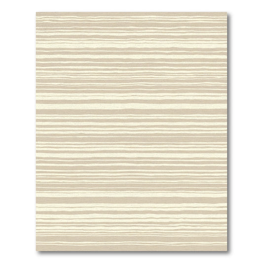 Neutral Beige Horizontal Stripe Rug