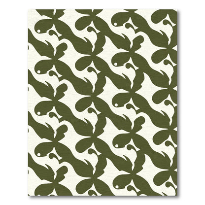 Olive Green Organic Floral Arrangement Rug