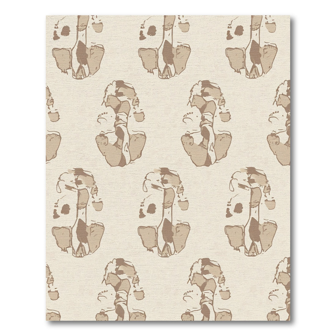 Neutral Beige Abstract Organic Shape Rug