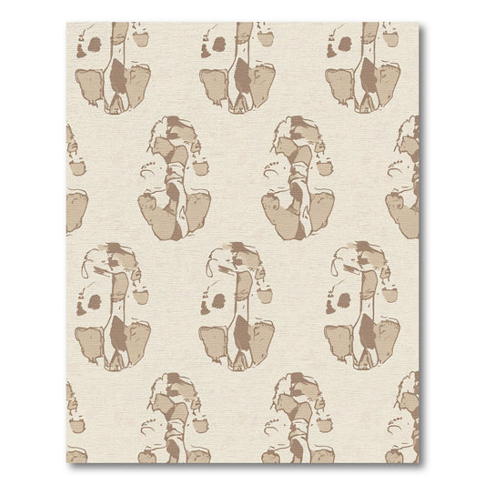 Neutral Beige Abstract Organic Shape Rug