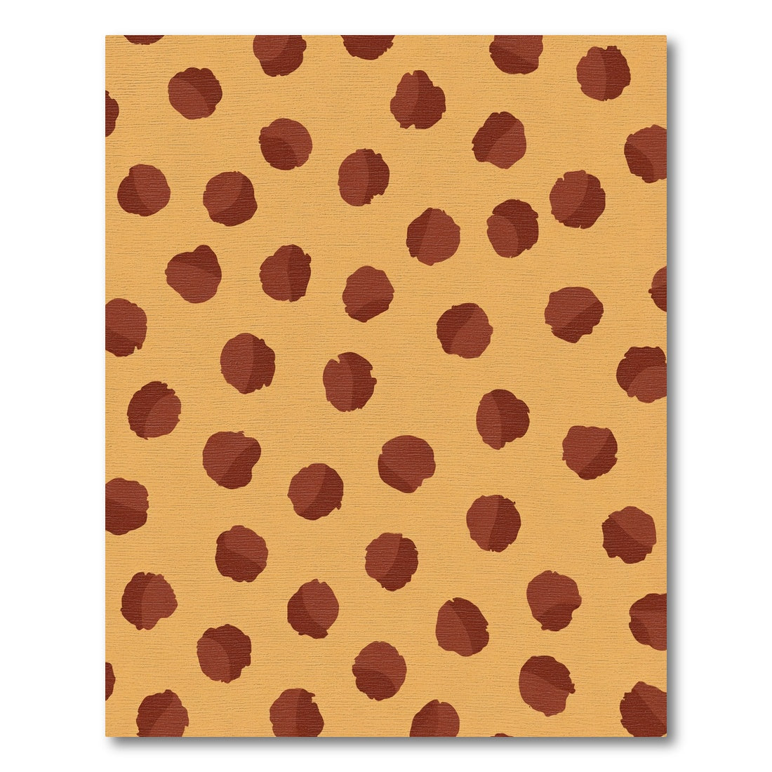 Warm Ochre Brown Polka Dot Throw Rug