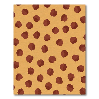 Warm Ochre Brown Polka Dot Throw Rug