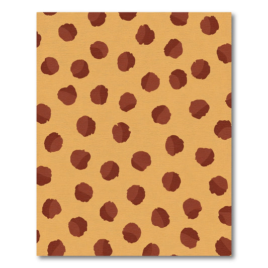 Warm Ochre Brown Polka Dot Throw Rug
