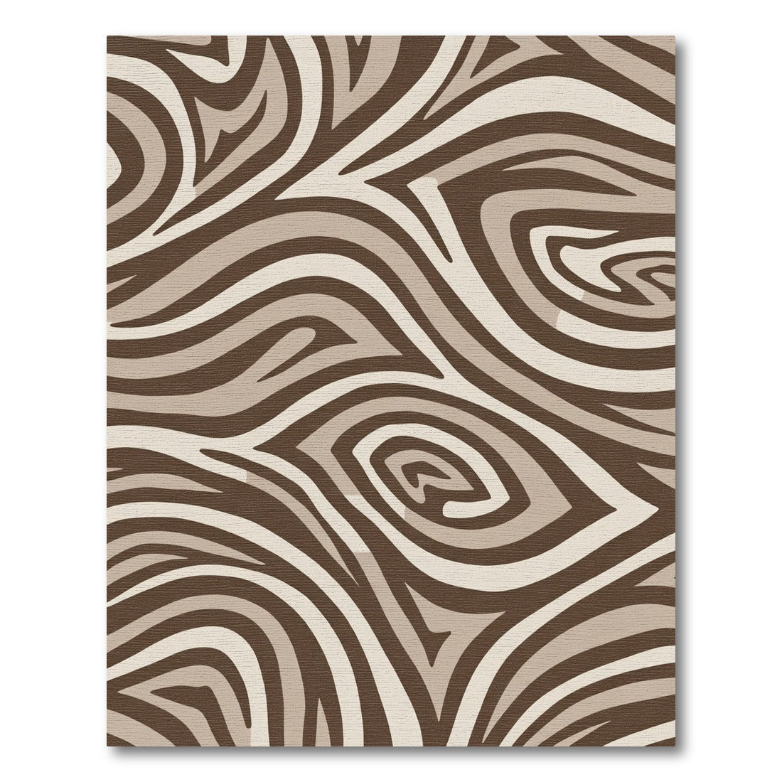 Earthy Taupe Zebra Swirl Rug