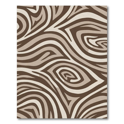 Earthy Taupe Zebra Swirl Rug