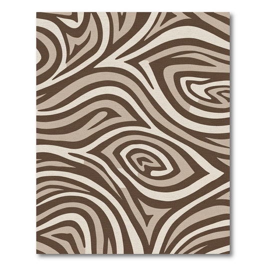 Earthy Taupe Zebra Swirl Rug