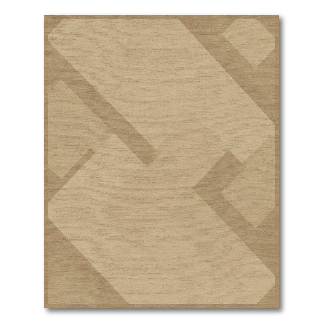 Modern Tan Geometric Overlay Rug