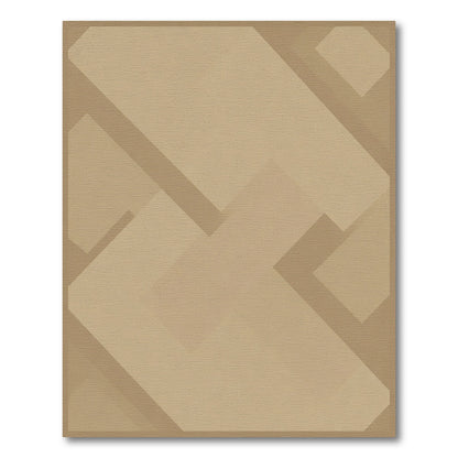 Modern Tan Geometric Overlay Rug