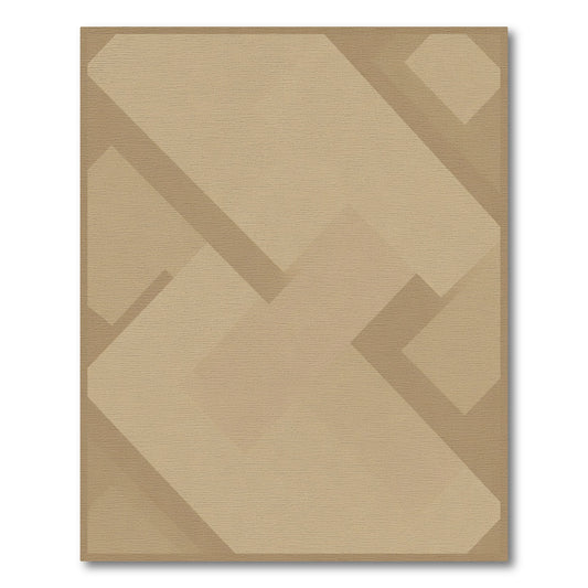 Modern Tan Geometric Overlay Rug