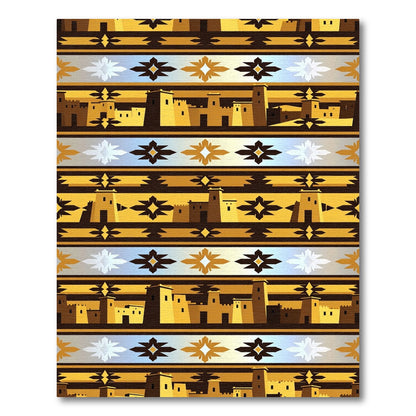 Golden Fort Village Ethnic Repeat Rug
