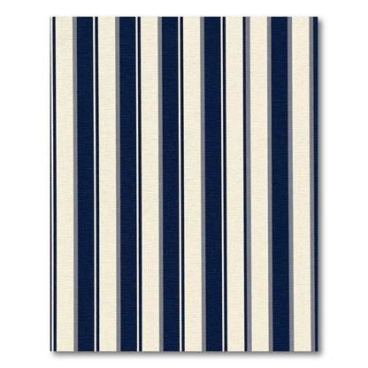 Navy Cream Vertical Stripe Rug