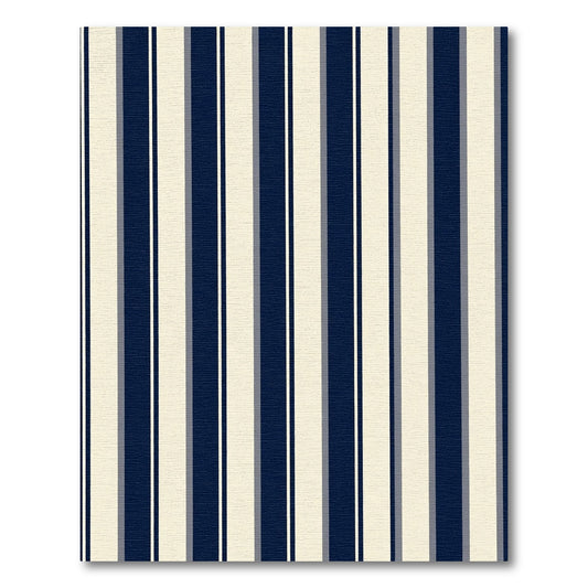 Navy Cream Vertical Stripe Rug