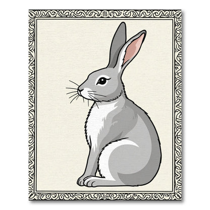 Gray Hare Classic Border Rug