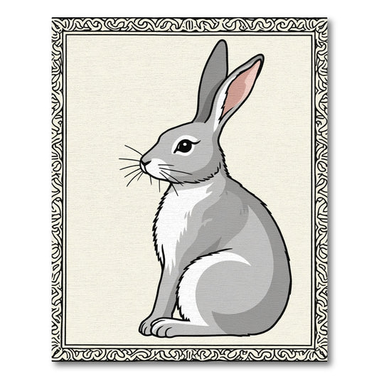 Gray Hare Classic Border Rug