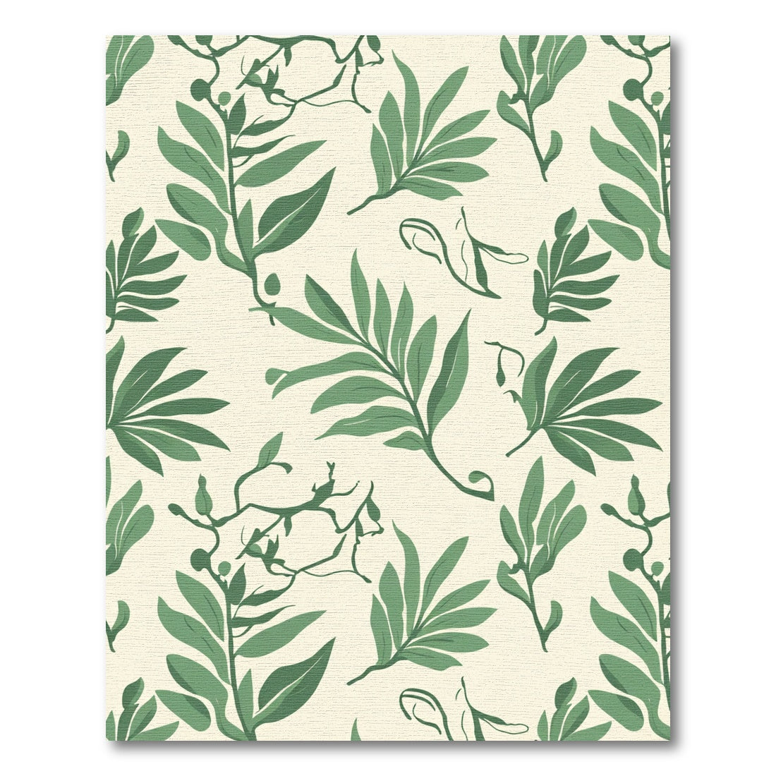 Green Leafy Vine Clustered Botanical Rug