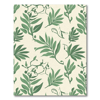 Green Leafy Vine Clustered Botanical Rug