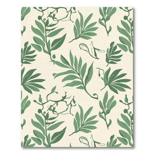 Green Leafy Vine Clustered Botanical Rug