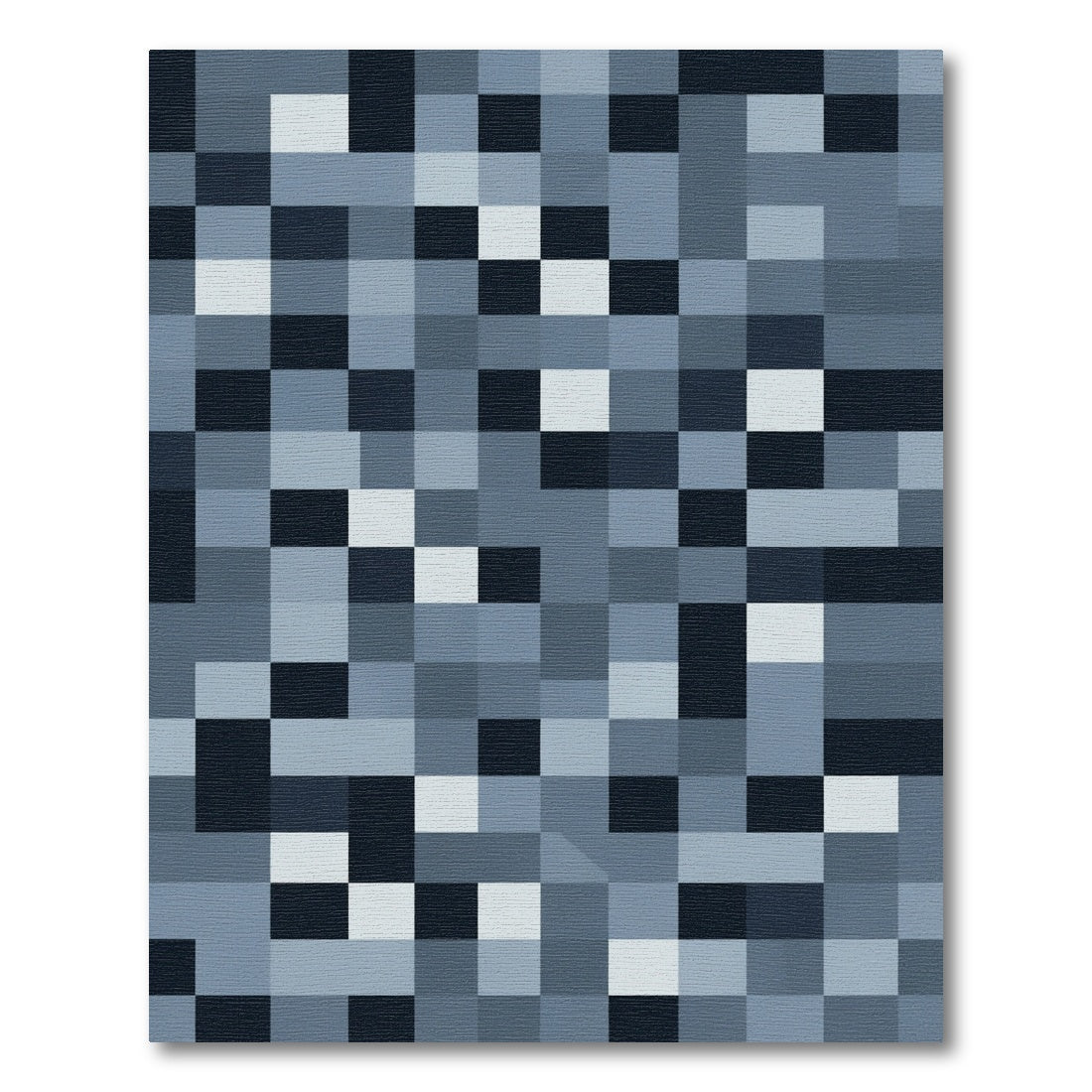 Cool Neutral Square Pixel Collage Rug
