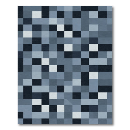 Cool Neutral Square Pixel Collage Rug