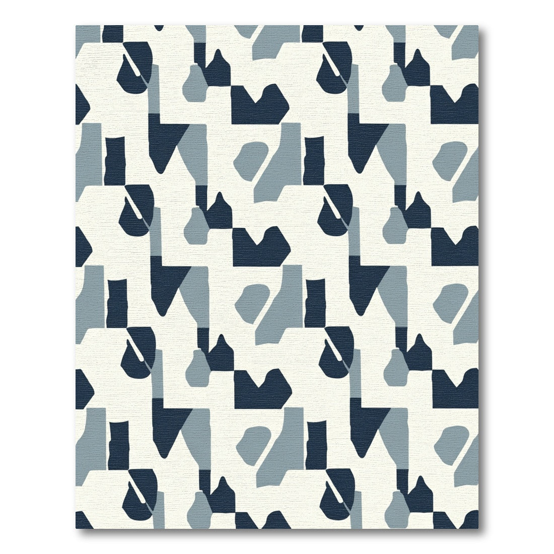Abstract Indigo Gray Forms Rug