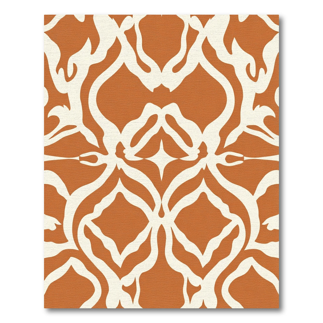 Terra Cotta Ivory Organic Scroll Rug
