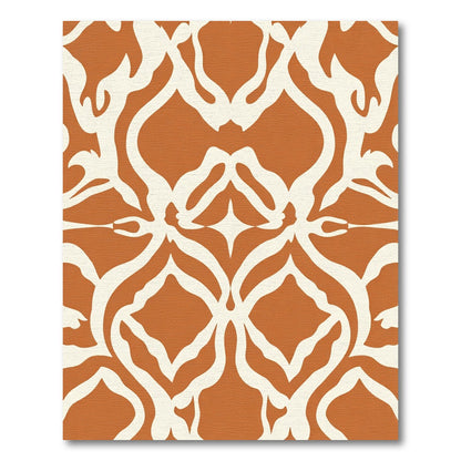 Terra Cotta Ivory Organic Scroll Rug