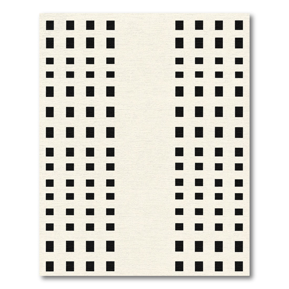 Minimalist Black Square Grid Rug